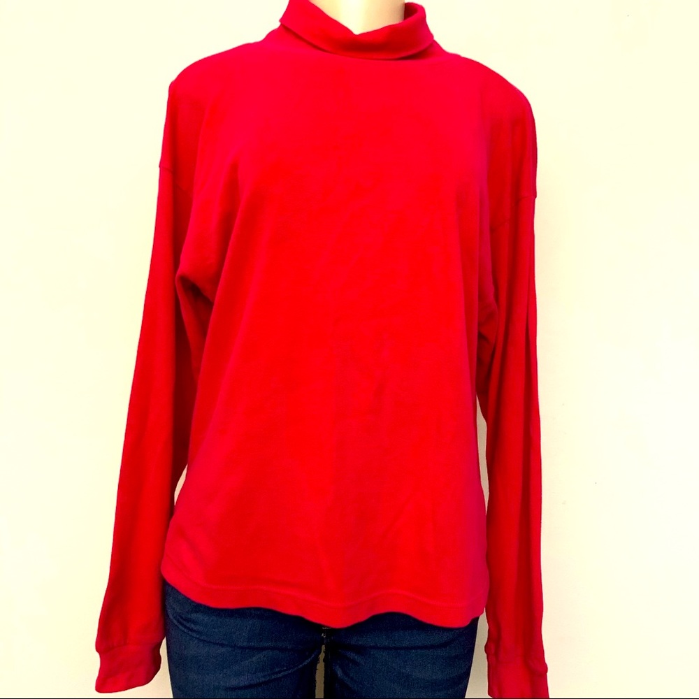 Honors red turtleneck long sleeves Sz L🌺🌺🌺